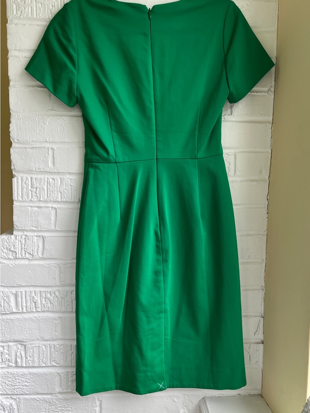 J. Crew Factory Bright Green V-Neck Sheath Dress - Picture 4 of 11